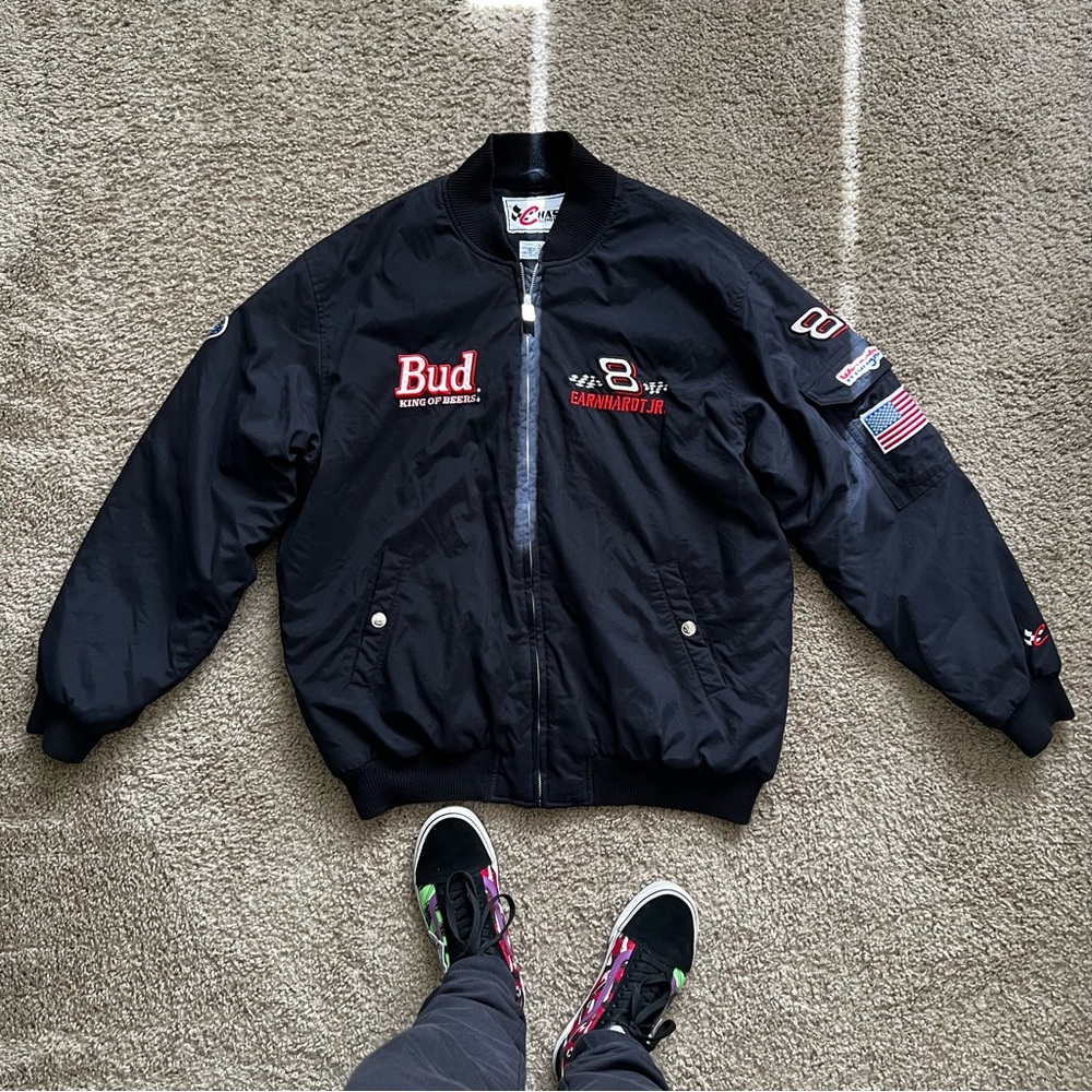 Vintage Chase Authentic Budweiser Bud NASCAR Jacket Dale Earnhardt JR